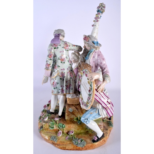 732 - A GOOD LARGE 19TH CENTURY GERMAN PORCELAIN FIGURAL GROUP in the manner of Meissen. 40 cm x 30 cm.