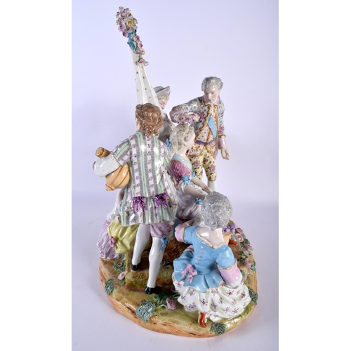 732 - A GOOD LARGE 19TH CENTURY GERMAN PORCELAIN FIGURAL GROUP in the manner of Meissen. 40 cm x 30 cm.