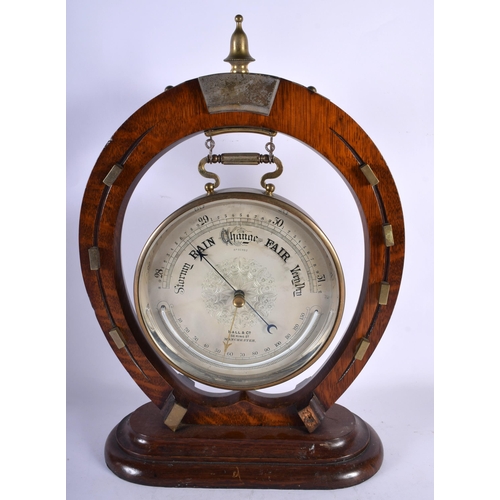 87 - AN UNUSUAL LATE 19TH CENTURY ANEROID BAROMETER OF EQUESTRIAN INTERESTING UNUSUAL LATE 19TH CENTURY A... 