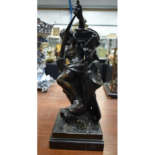 905 - A 19TH CENTURY CONTINENTAL BRONZE FIGURE OF ULYSSE. 54 cm x 18 cm.