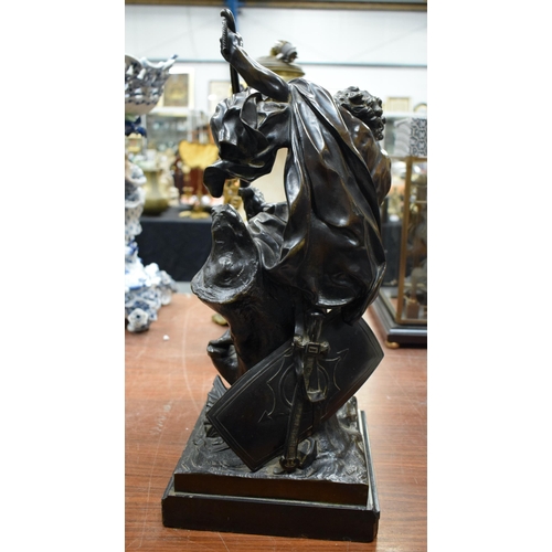 905 - A 19TH CENTURY CONTINENTAL BRONZE FIGURE OF ULYSSE. 54 cm x 18 cm.