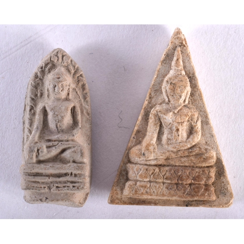 1436 - TWO SOUTH EAST ASIAN AMULETS. Largest 2 cm x 1 cm. (2)