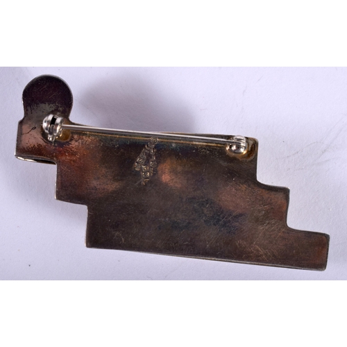 1443 - A Modernist Style Brooch Stamped Mexico 425.  6cm x 3cm, weight  16.8g