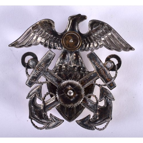 1444 - A Silver and Gold Eagle Badge.  Stamped Sterling and 1/2  10K,  6cm x 5.5c,, weight 17.1g