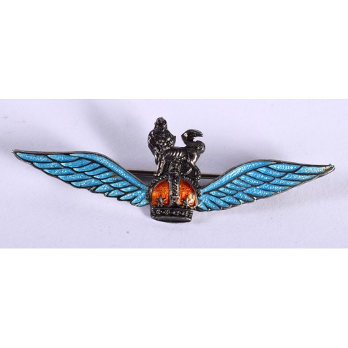 1450 - A Silver and Enamel Army Flying Badge / Sweetheart Brooch.  Stamped Sterling, 5cm x 1.5cm, weight 3.... 