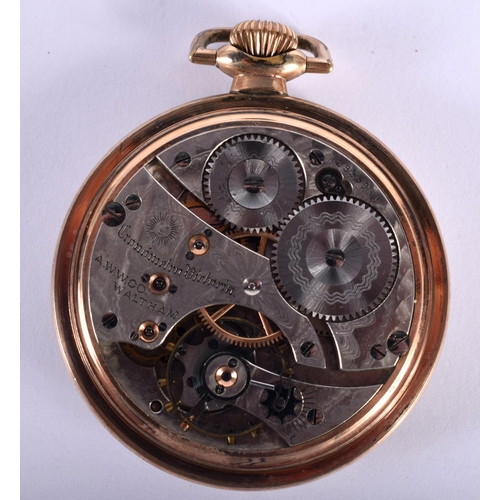 1454 - A Waltham Pocket Watch.  Dial 5cm, weight 91.9g, Running