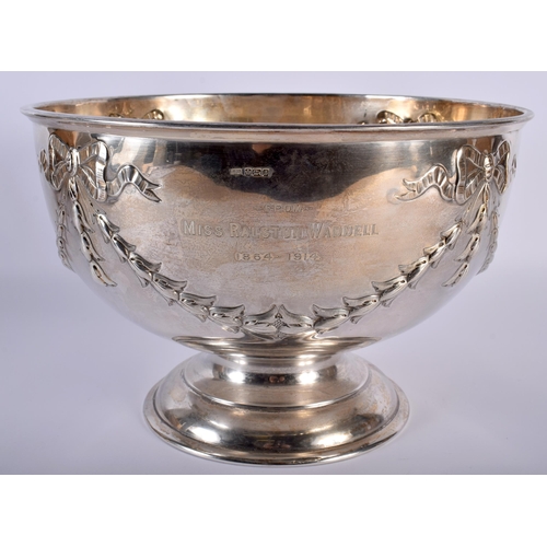 1457 - A LARGE EDWARDIAN SILVER BOWL of neo classical design. Sheffield 1910. 1590 grams. 30 cm x 20 cm.