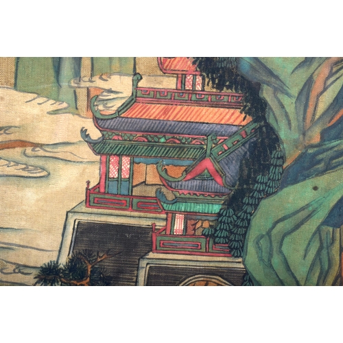 2823 - Chinese School (19th Century) 4 x watercolours, Landscapes. 32 cm x 26 cm. (4)