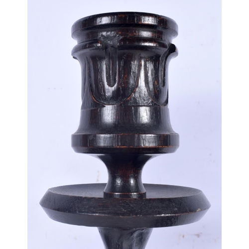 3001 - A pair of 1920's wooden barley twist candlesticks 39 (2).