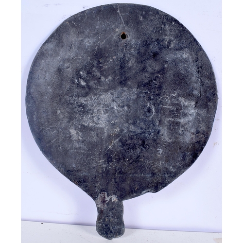 3011 - An antique Notts & Derby lead wall plate together with a Manchester lead wall plaque 26 x 21 cm (2).