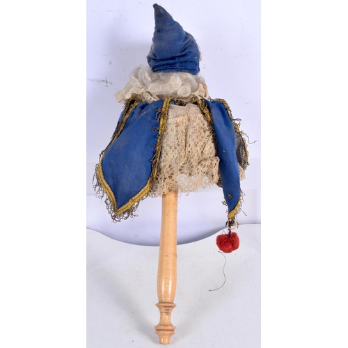 3013 - A Victorian Marotte spinning Bisque head doll 36 cm.