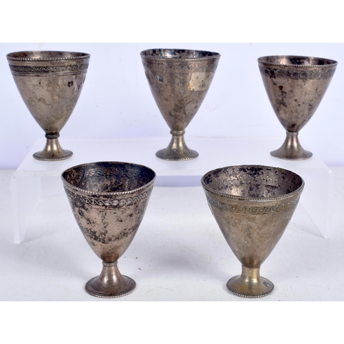 3015 - A collection of Turkish silver Goblets 6 cm (5).