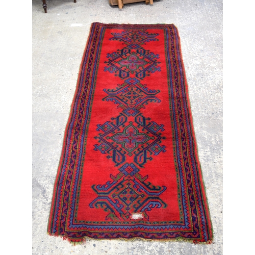 3025 - A Turkish Oushak runner 266 x 95 cm.