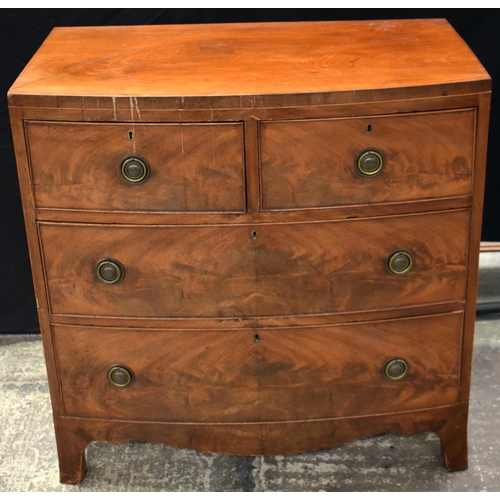 3059 - A VICTORIAN MAHOGANY CHEST OF DRAWERS. 88 cm x 92 cm x 46 cm.