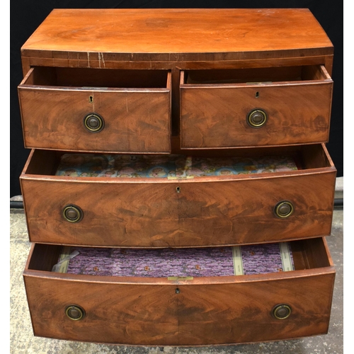 3059 - A VICTORIAN MAHOGANY CHEST OF DRAWERS. 88 cm x 92 cm x 46 cm.