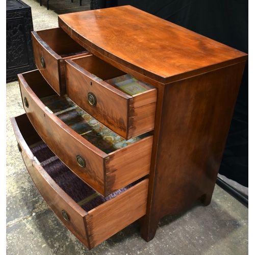 3059 - A VICTORIAN MAHOGANY CHEST OF DRAWERS. 88 cm x 92 cm x 46 cm.