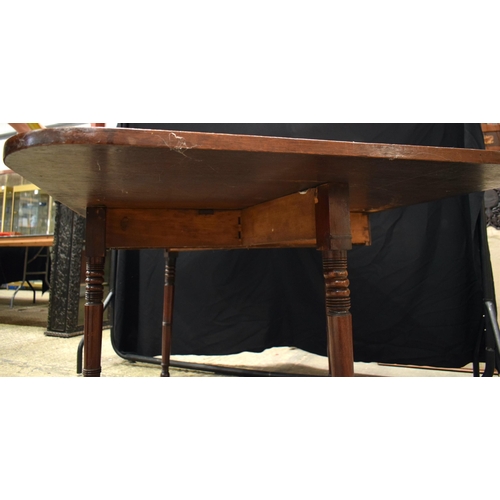 3060 - A REGENCY MAHOGANY DROP LEAF DINING TABLE. 150 cm x 90 cm x 70 cm extended.