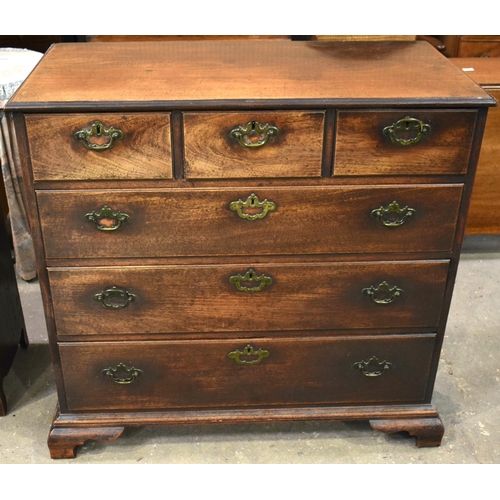 3063 - A GEORGE III MAHOGANY CHEST OF DRAWERS. 98 cm x 100 cm x 50 cm.