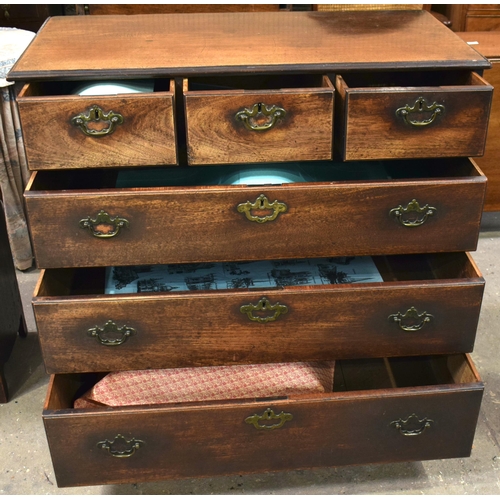 3063 - A GEORGE III MAHOGANY CHEST OF DRAWERS. 98 cm x 100 cm x 50 cm.