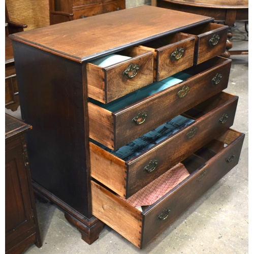 3063 - A GEORGE III MAHOGANY CHEST OF DRAWERS. 98 cm x 100 cm x 50 cm.