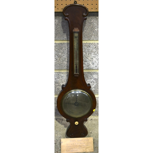 3067 - A VICTORIAN BAROMETER. 94 cm long.