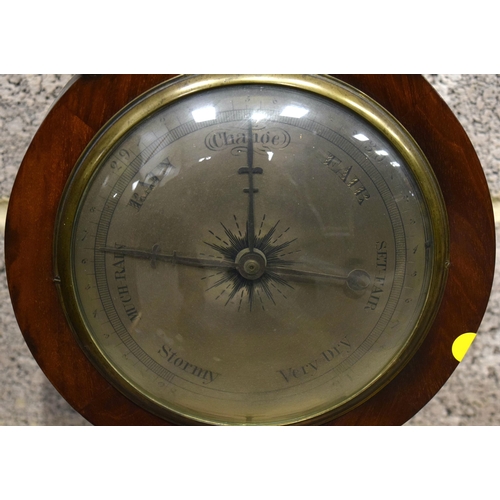 3067 - A VICTORIAN BAROMETER. 94 cm long.