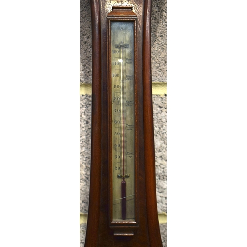 3067 - A VICTORIAN BAROMETER. 94 cm long.