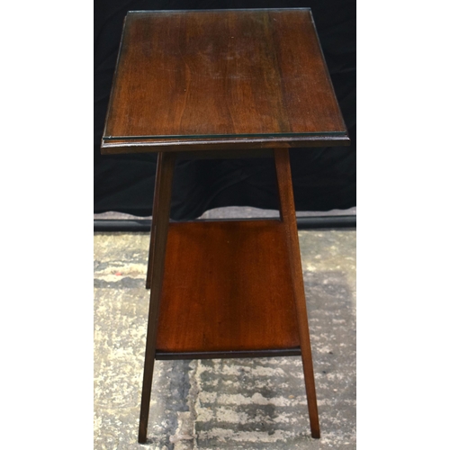 3070 - AN EDWARDIAN MAHOGANY TWO TIER TABLE. 68 cm x 60 cm.