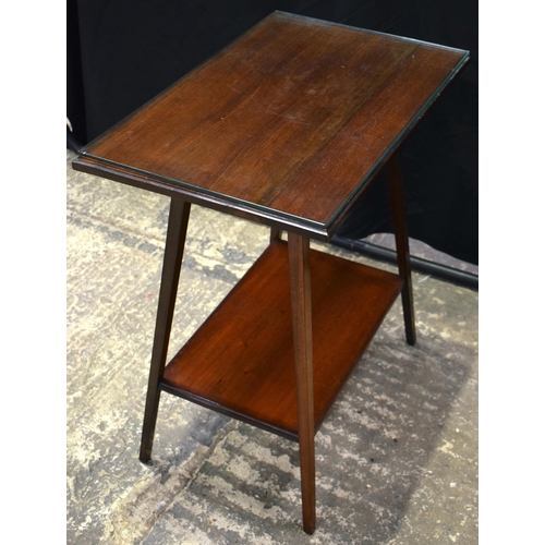 3070 - AN EDWARDIAN MAHOGANY TWO TIER TABLE. 68 cm x 60 cm.