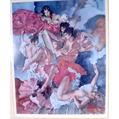 3164 - After Sir William Russell Flint A large framed print of females 