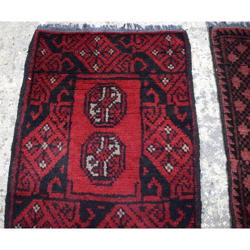 3171 - A Afghan prayer rug together with two other prayer rugs, largest 80 x 54cm.(3)