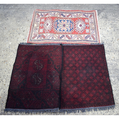 3171 - A Afghan prayer rug together with two other prayer rugs, largest 80 x 54cm.(3)