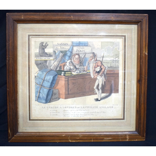 3189 - A framed 18th Century satirical print 25 x 27cm.