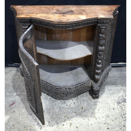 3341 - A 19th Century carved wood Anglo Indian Mughal console table 84 x 100 x 38 cm