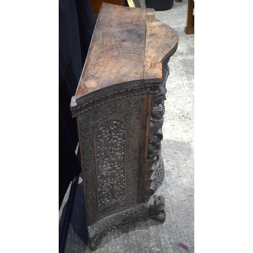 3341 - A 19th Century carved wood Anglo Indian Mughal console table 84 x 100 x 38 cm