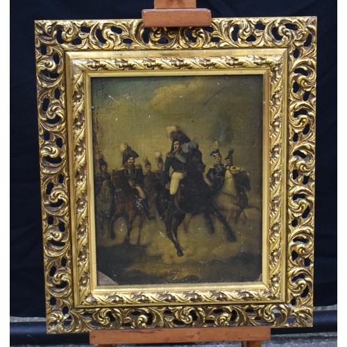 3377 - A small framed 19th Century  oil on Canvas, After Franz Kruger depicting Nicholas I with his Imperia... 