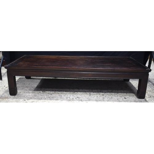 3541 - A 19th Century Chinese hardwood low table 39 x 127 x 57 cm.