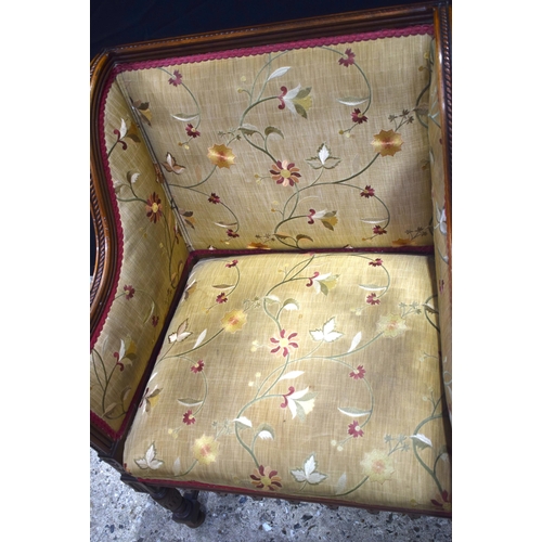 3546 - A 19th Century Arts and Crafts Continental upholstered armchair in the manner of William Morris  87 ... 