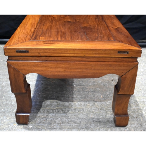 3555 - A 19TH CENTURY CHINESE CARVED HUANGHUALI WOOD KANG TABLE Qing. 76 cm x 40 cm.