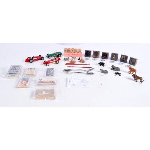 3633 - A Miscellaneous group , miniature Dolls House ceramics, Corgi model racing cars ,lead model animals,... 
