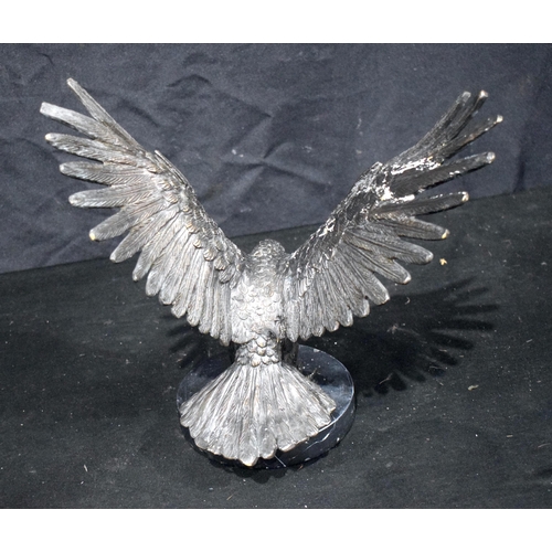 3743 - A Bronzed Eagle on a marble plinth 31 x 33 cm