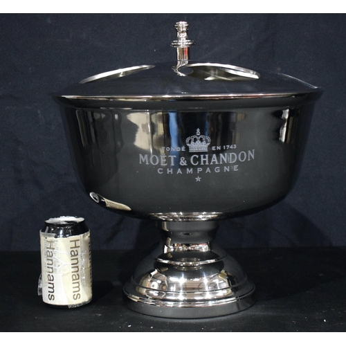 3746 - A Stainless steel four bottle Champagne cooler 38 x 38 cm.