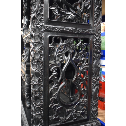 3750 - A FINE LARGE 19TH CENTURY CHINESE CARVED HARDWOOD DISPLAY CASE Qing, wonderfully carved with figures... 