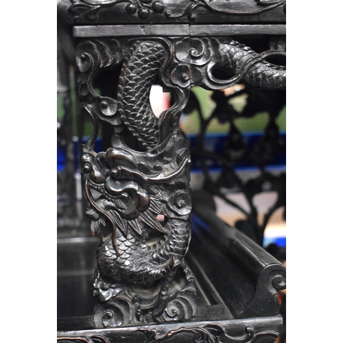 3750 - A FINE LARGE 19TH CENTURY CHINESE CARVED HARDWOOD DISPLAY CASE Qing, wonderfully carved with figures... 