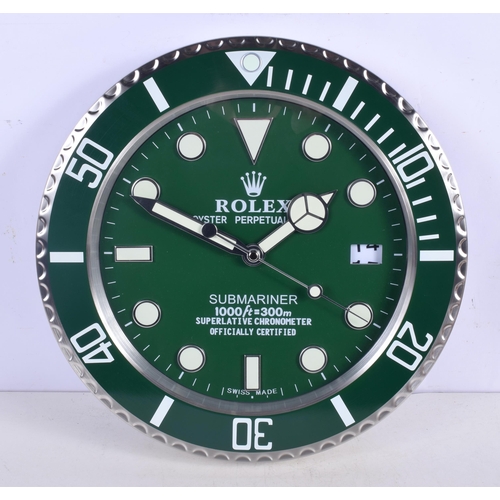 3764 - A Contemporary Rolex wall clock 34 cm.