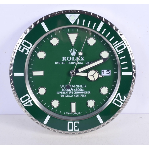 3765 - A Contemporary Rolex wall clock 34 cm.