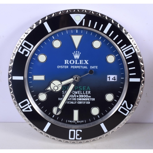 3770 - A Contemporary Rolex wall clock 34 cm.