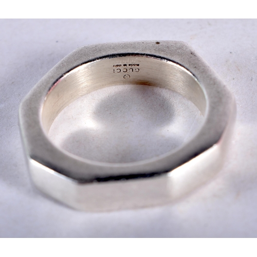 Vintage 1970s Gucci Sterling Silver 925 Ring. Stamped Gucci Made