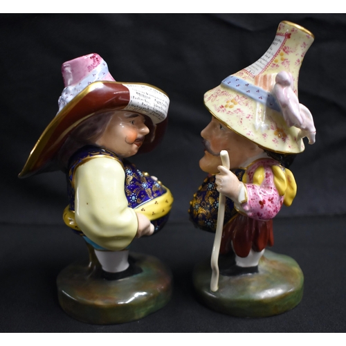 22 - A PAIR OF ROYAL CROWN DERBY MANSIONS DWARFS. 17 cm high.