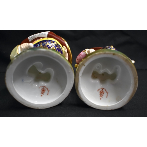 22 - A PAIR OF ROYAL CROWN DERBY MANSIONS DWARFS. 17 cm high.